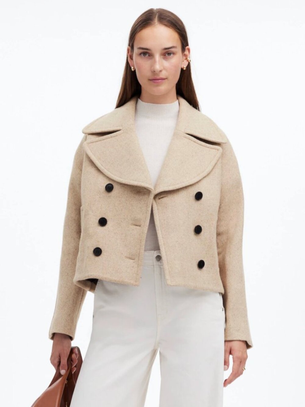 Madewell Oversized-Collar Short Peacoat - NWT (Size S)